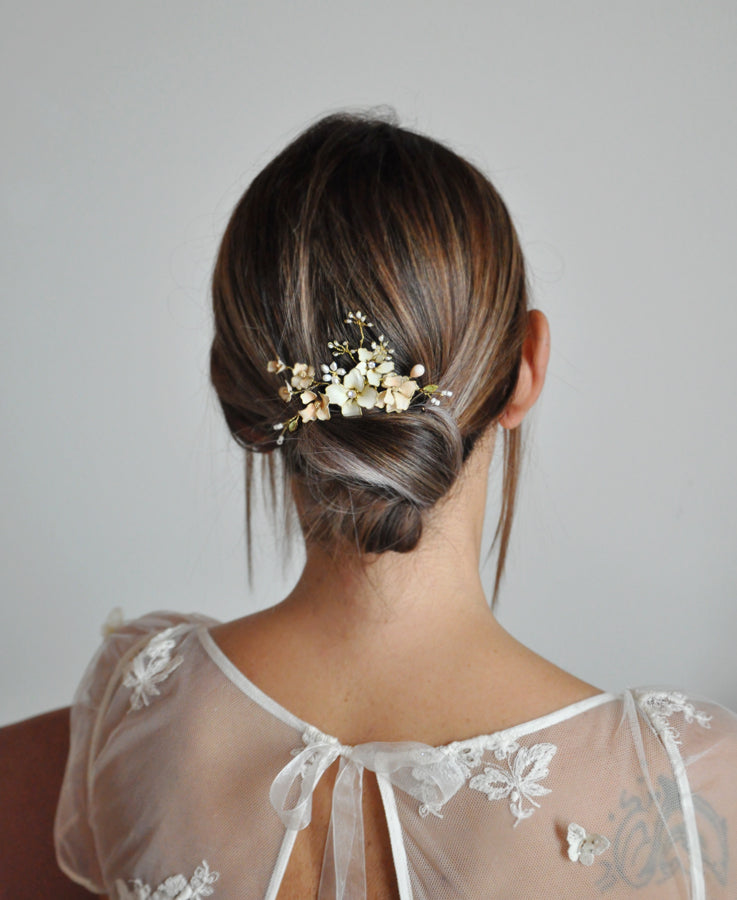 floral hair comb wedding