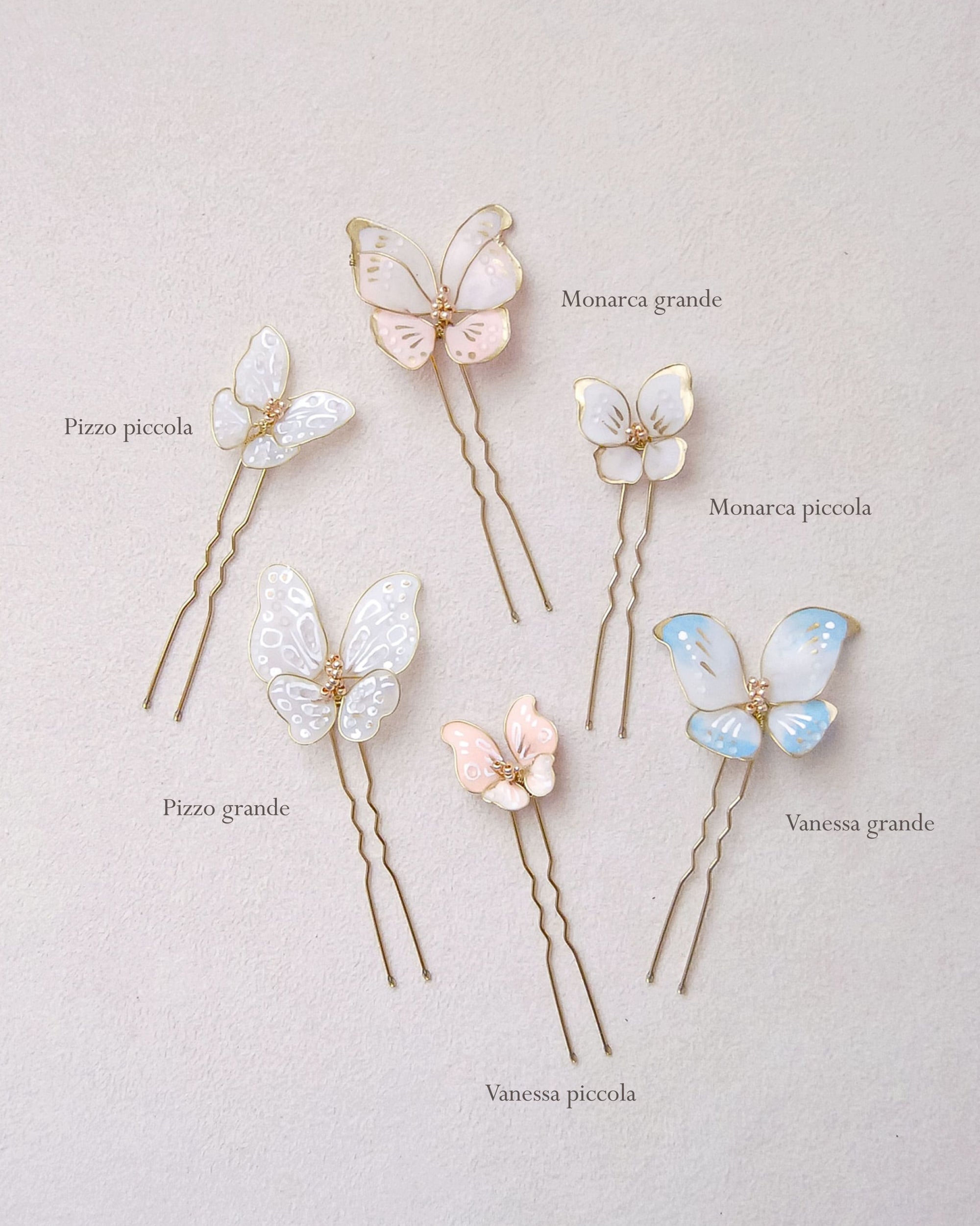 Forcine con farfalle delicate, perfette per uno stile naturale e chic.