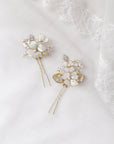 Forcine fiori a cuore e cristalli - Set 2