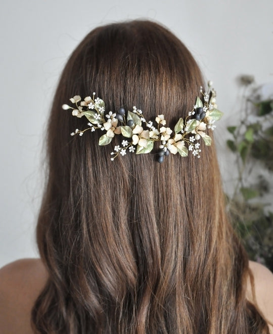 greenery wedding flower headpiece