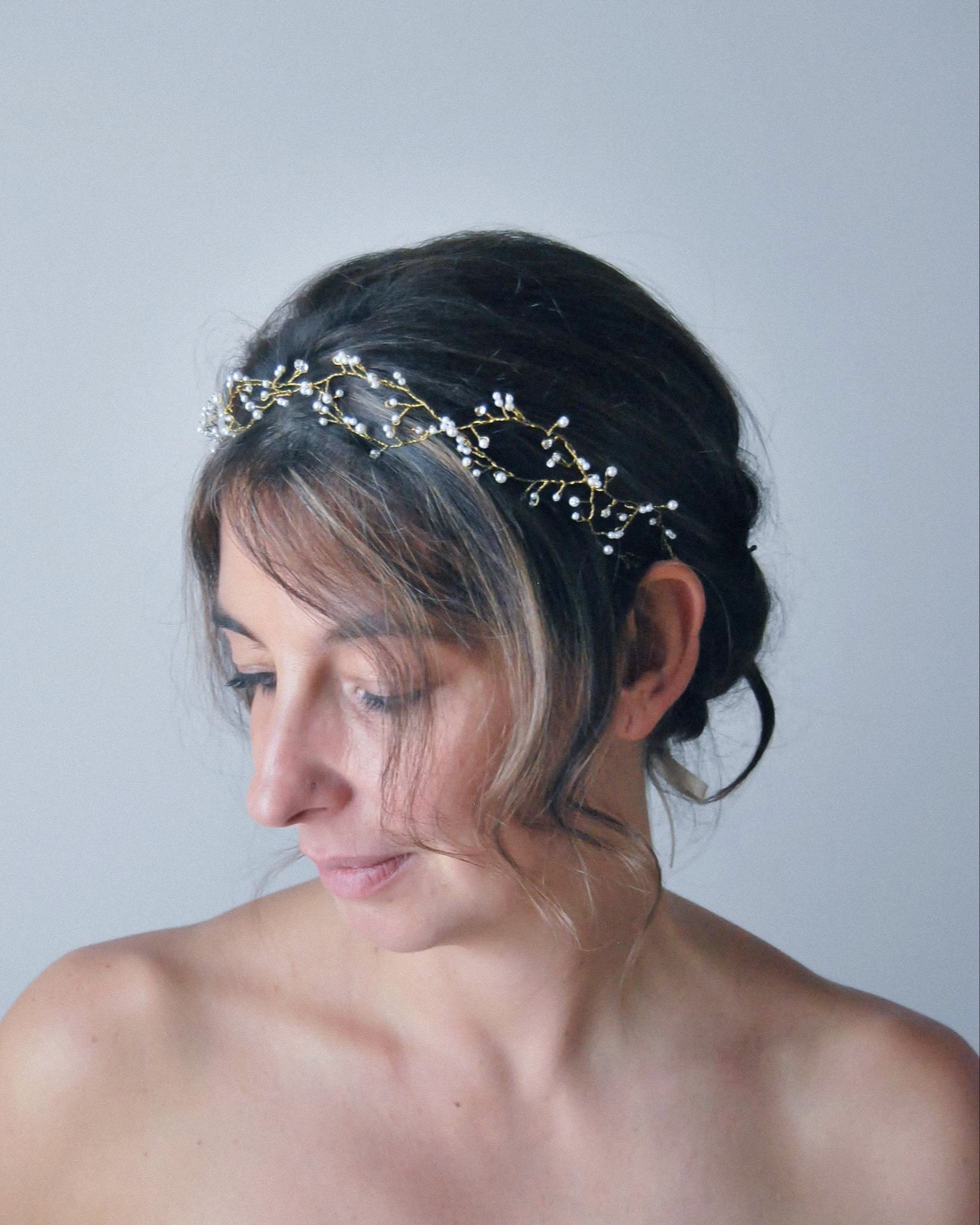 Cerchietto sposa perle