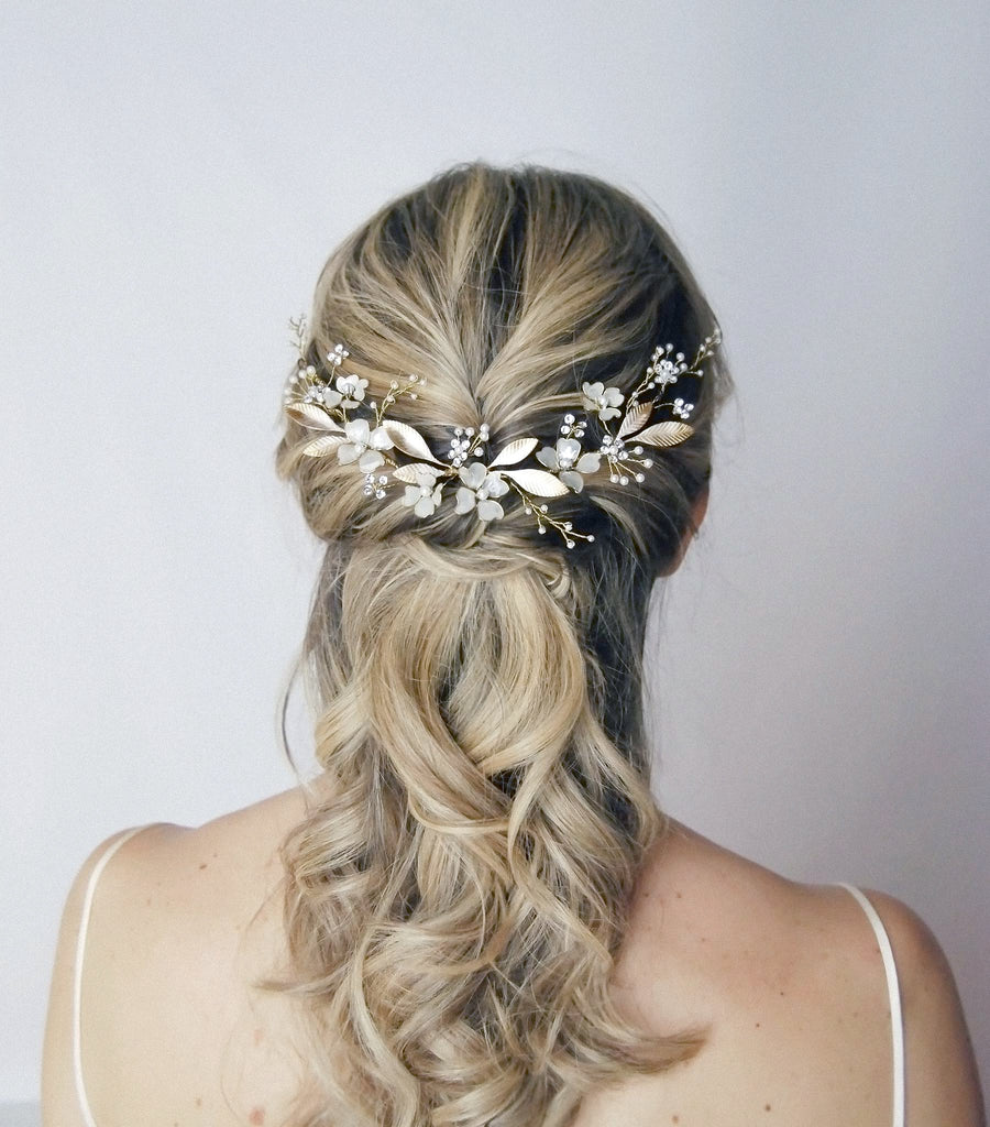 Heart flowers gold headpiece