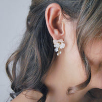Cherry flower branch earrings