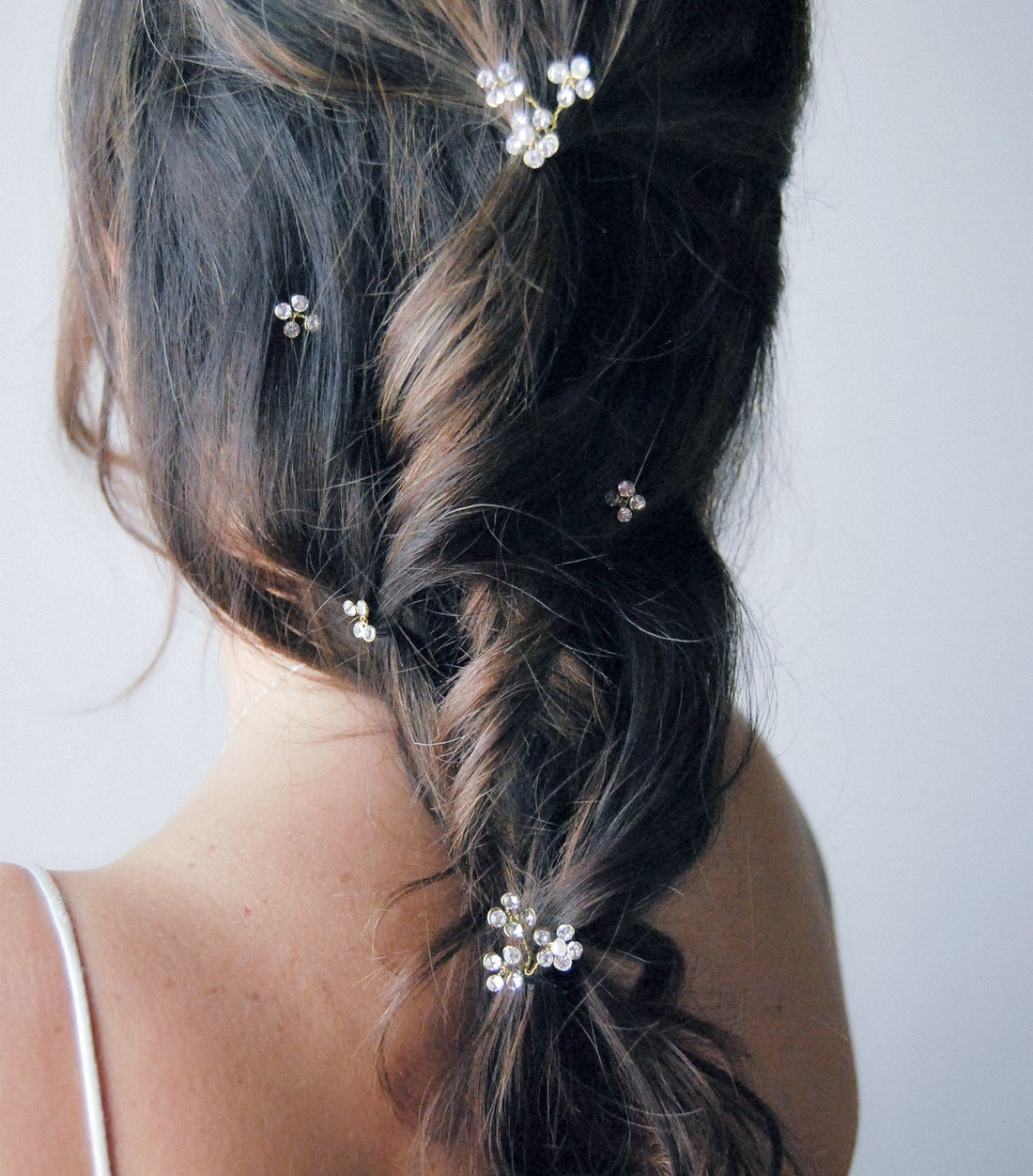 Crystal flower hair pins - Set 5