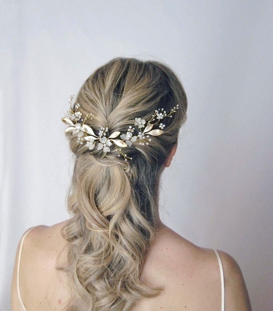 Heart flowers gold headpiece