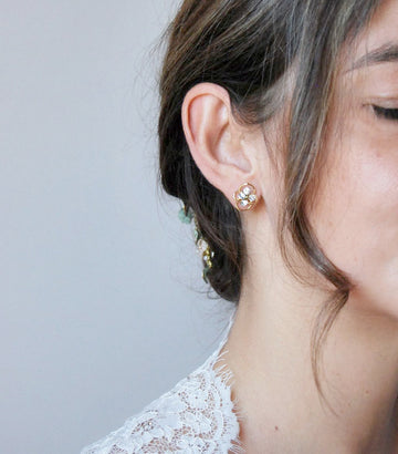 Crystal flower earrings