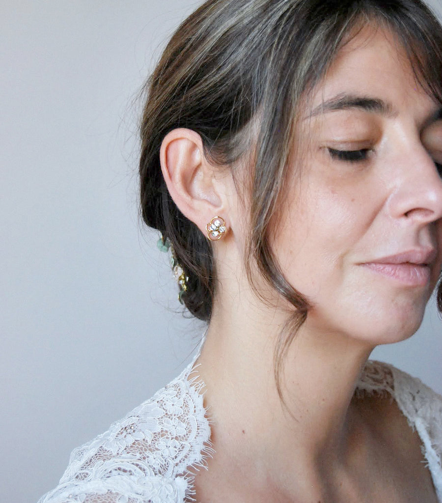 Crystal flower earrings