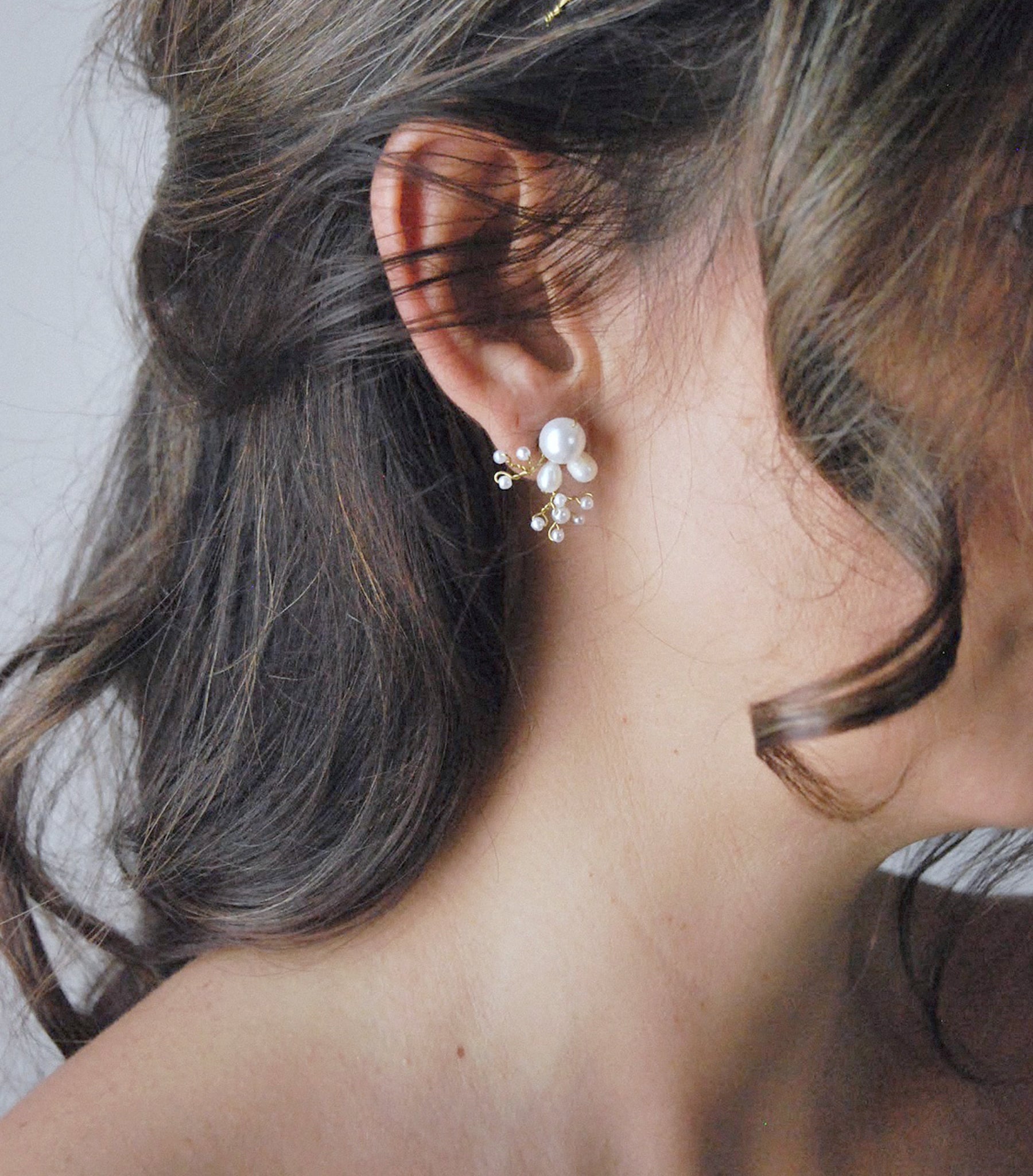 Watered pearl earrings
