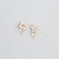 Cherry flower branch earrings