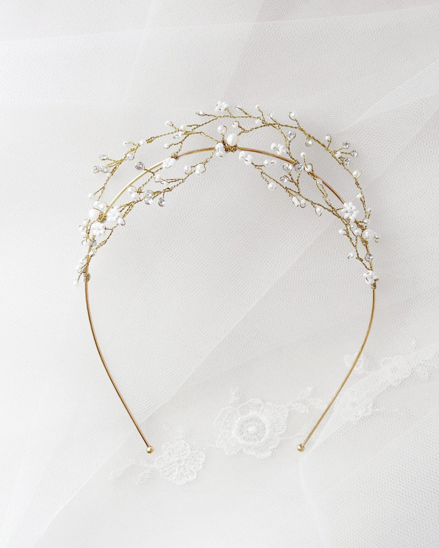 Woven beaded arches tiara
