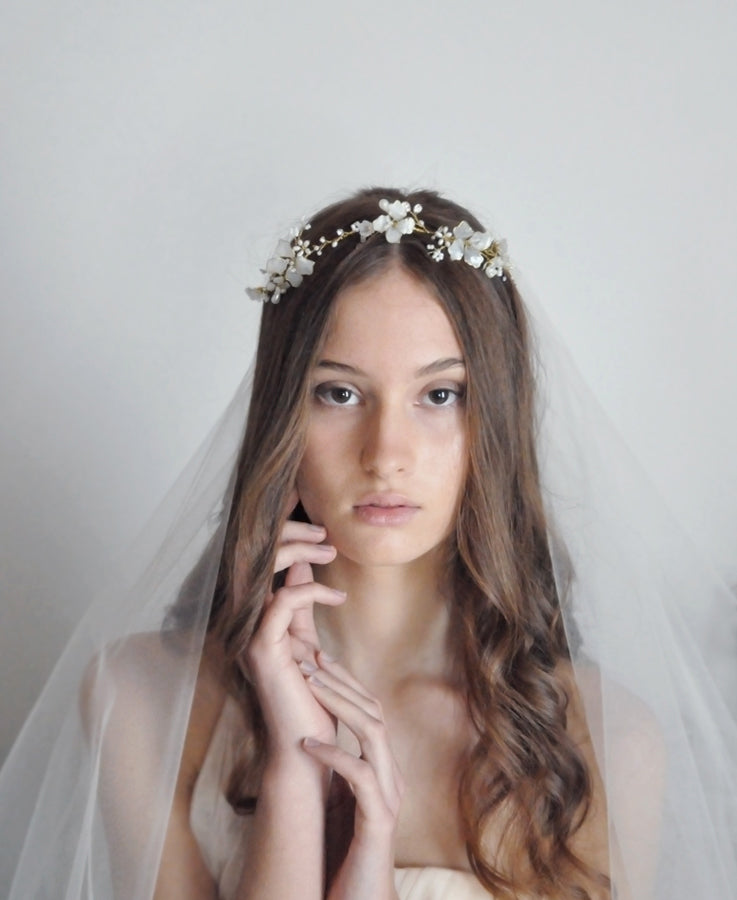 wedding opal flower headband