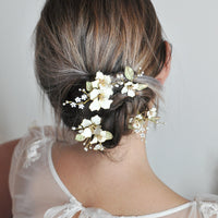 wedding white floral hairpieces