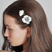 white flower hair jewelry